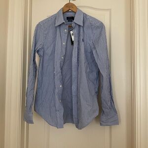 Polo by Ralph Lauren Women’s Classic Blue and White Striped Shirt